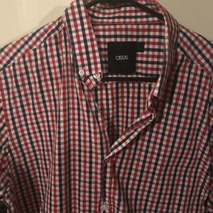 Red Checkered Button Up Asos